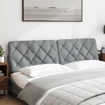 Vidaxl coussin de tte de lit gris clair 180 cm tissu