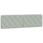 Vidaxl coussin de tte de lit gris clair 180 cm velours