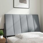 Vidaxl coussin de tte de lit hanko gris clair 90 cm tissu