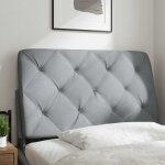 Vidaxl coussin de tte de lit gris clair 90 cm tissu