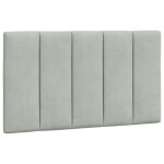 Vidaxl coussin de tte de lit gris clair 90 cm velours