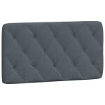 Vidaxl coussin de t�te de lit gris fonc� 100 cm velours