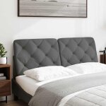 Vidaxl coussin de t�te de lit gris fonc� 120 cm tissu