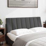 Vidaxl coussin de t�te de lit hanko gris fonc� 120 cm tissu