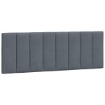 Vidaxl coussin de t�te de lit hanko gris fonc� 120 cm velours