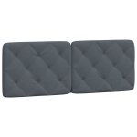 Vidaxl coussin de tte de lit gris fonc 120 cm velours