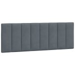 Vidaxl coussin de tte de lit gris fonc 140 cm velours