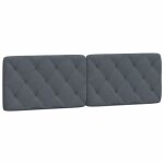 Vidaxl coussin de t�te de lit gris fonc� 153 cm velours