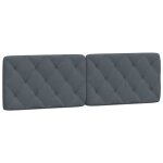 Vidaxl coussin de tte de lit gris fonc 160 cm velours