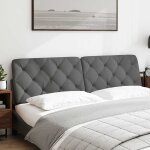Vidaxl coussin de t�te de lit gris fonc� 180 cm tissu