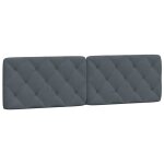 Vidaxl coussin de t�te de lit gris fonc� 180 cm velours