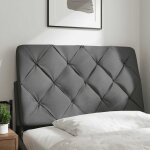 Vidaxl coussin de t�te de lit gris fonc� 90 cm tissu