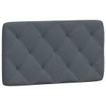 Vidaxl coussin de t�te de lit gris fonc� 90 cm velours