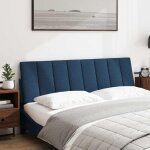 Vidaxl coussin de t�te de lit hanko bleu 160 cm tissu