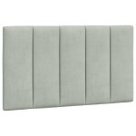 Vidaxl coussin de t�te de lit hanko gris clair 80 cm velours