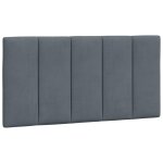 Vidaxl coussin de t�te de lit hanko gris fonc� 100 cm velours