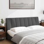 Vidaxl coussin de t�te de lit hanko gris fonc� 160 cm tissu