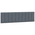 Vidaxl coussin de t�te de lit hanko gris fonc� 180 cm velours