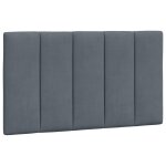 Vidaxl coussin de t�te de lit hanko gris fonc� 80 cm velours