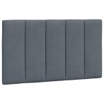 Vidaxl coussin de t�te de lit hanko gris fonc� 90 cm velours