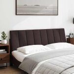 Vidaxl coussin de t�te de lit hanko marron fonc� 160 cm tissu