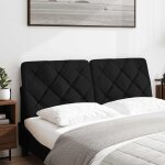 Vidaxl coussin de tte de lit noir 120 cm tissu