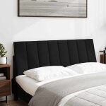 Vidaxl coussin de t�te de lit hanko noir 140 cm tissu