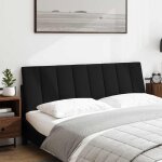 Vidaxl coussin de tte de lit noir 160 cm tissu