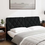 Vidaxl coussin de t�te de lit noir 160 cm tissu