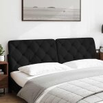 Vidaxl coussin de t�te de lit noir 180 cm tissu