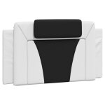 Vidaxl coussin de tte de lit noir et blanc 100 cm similicuir