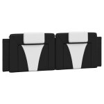 Vidaxl coussin de t�te de lit viana noir et blanc 160 cm similicuir