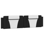 Vidaxl coussin de tte de lit noir et blanc 200 cm similicuir