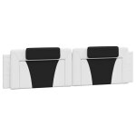 Vidaxl coussin de t�te de lit viana noir et blanc 200 cm similicuir