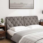 Vidaxl coussin de tte de lit taupe 160 cm tissu