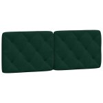 Vidaxl coussin de tte de lit vert fonc 120 cm velours