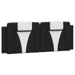 Vidaxl coussin de t�te de lit viana noir et blanc 140 cm similicuir