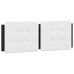 Vidaxl coussin de t�te de lit zadar blanc et noir 140 cm similicuir
