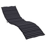 Vidaxl coussin de transat motif � carreaux noirs 200 x 60 x 4 cm