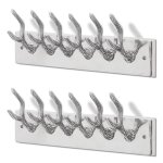 Vidaxl crochets à vêtements de garde - robe 2 pcs argenté aluminium Vidaxl crochets à vêtements de garde - robe 2 pcs argenté aluminium