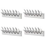 Vidaxl crochets à vêtements de garde - robe 4 pcs argenté aluminium Vidaxl crochets à vêtements de garde - robe 4 pcs argenté aluminium
