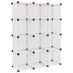 Vidaxl cubes de rangement 12 pcs transparent pp