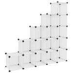 Vidaxl cubes de rangement 15 pcs transparent pp