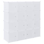 Vidaxl cubes de rangement 16 pcs avec tiges de suspension pp