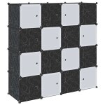 Vidaxl cubes de rangement 16 pcs avec tiges de suspension pp