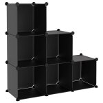Vidaxl cubes de rangement 6 pcs noir pp