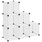 Vidaxl cubes de rangement 6 pcs transparent pp