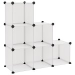 Vidaxl cubes de rangement 6 pcs transparent pp