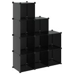 Vidaxl cubes de rangement 9 pcs noir pp