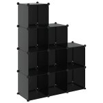 Vidaxl cubes de rangement 9 pcs noir pp